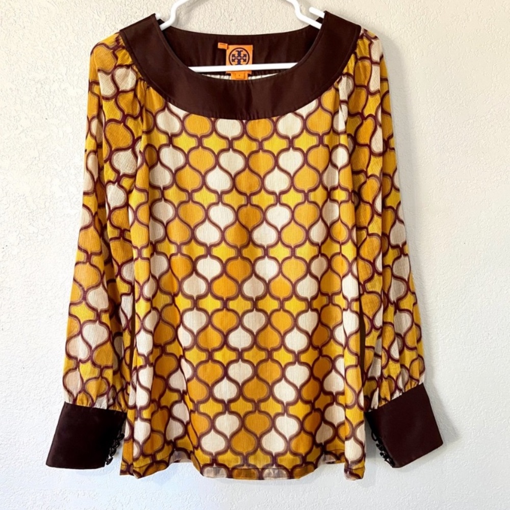 TORY BURCH Silk / Wool Blend long sleeve top